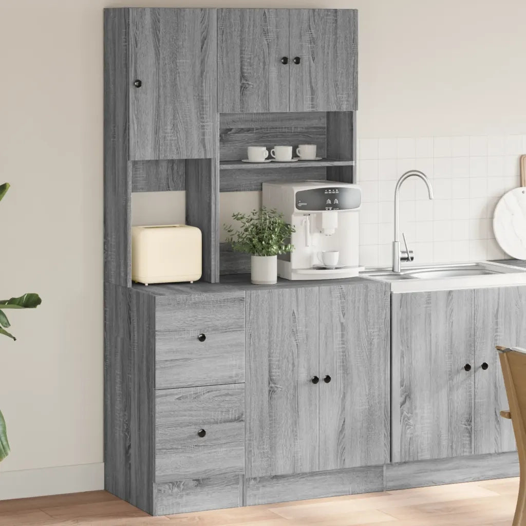 Pensile da cucina | Mobile da Cucina Grigio Sonoma 95x50x180cm in Legno Multistrato