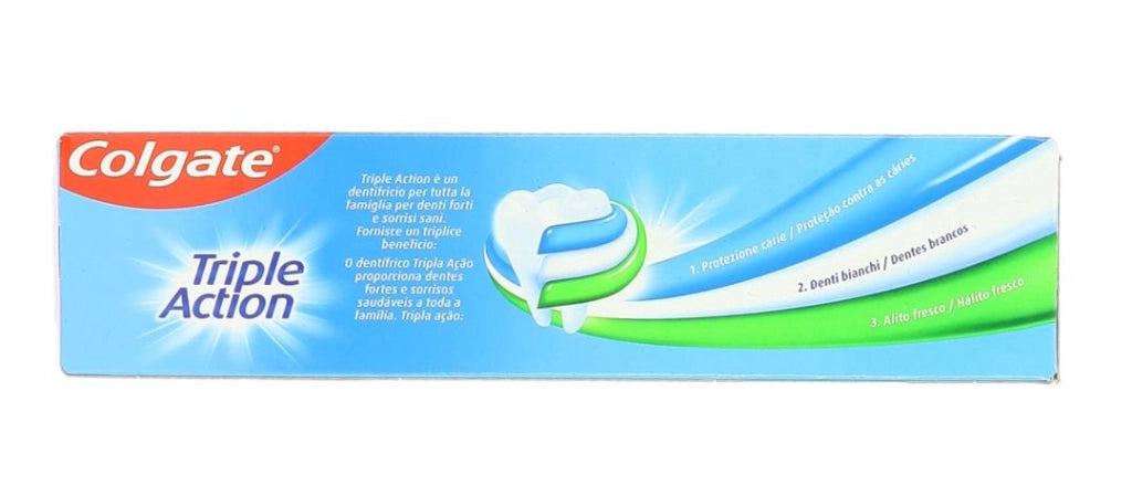 COLGATE DENTIFRICIO 100ML NEW TRIPLE ACTION PROTEZIONE CARIE DENTI BIANCHI ALITO FRESCO OKY