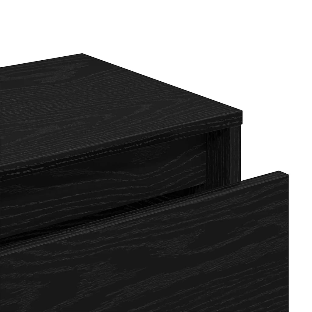 Set mobili da ingresso con specchio 5 pcs Rovere nero e argento-Mobile con specchio