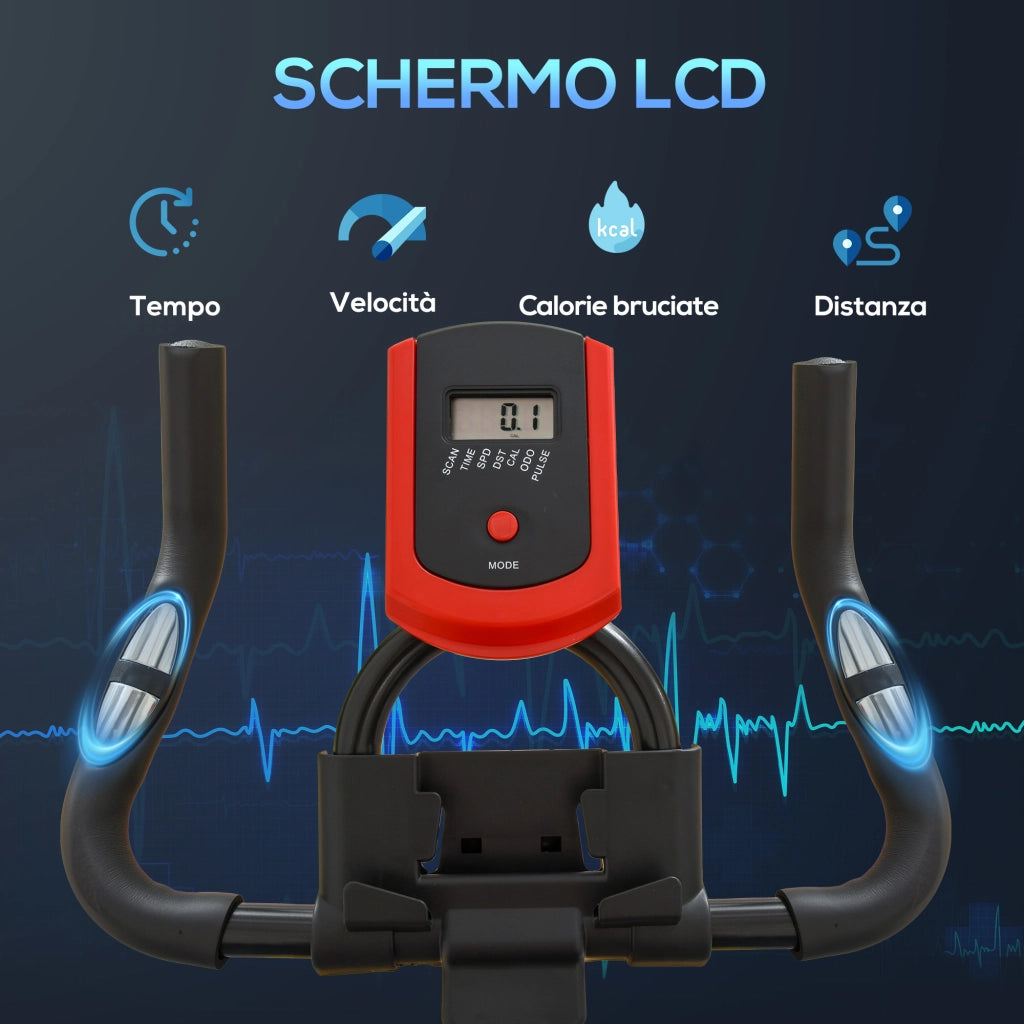 Cyclette da Camera ¨C Xylo ¨C Resistenza Regolabile, Monitor LCD, Sensore Cardio, Volano 6kg, Max 100kg