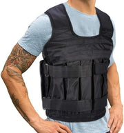 Vest di allenamento per corsa con tessuto Oxford e 32 tasche - Adattabile fino a 15 kg - Adatto per allenamento di forza e fitness
