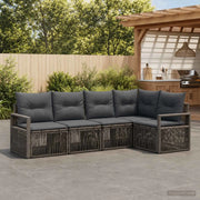 Set Divano da Giardino 5 pz Grigio polyrattan 3435710