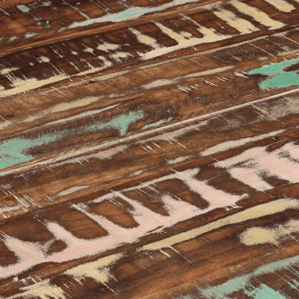 Tavolo da Pranzo | Tavolo da cucina ?110x78cm Legno Massello di Recupero e Acciaio
