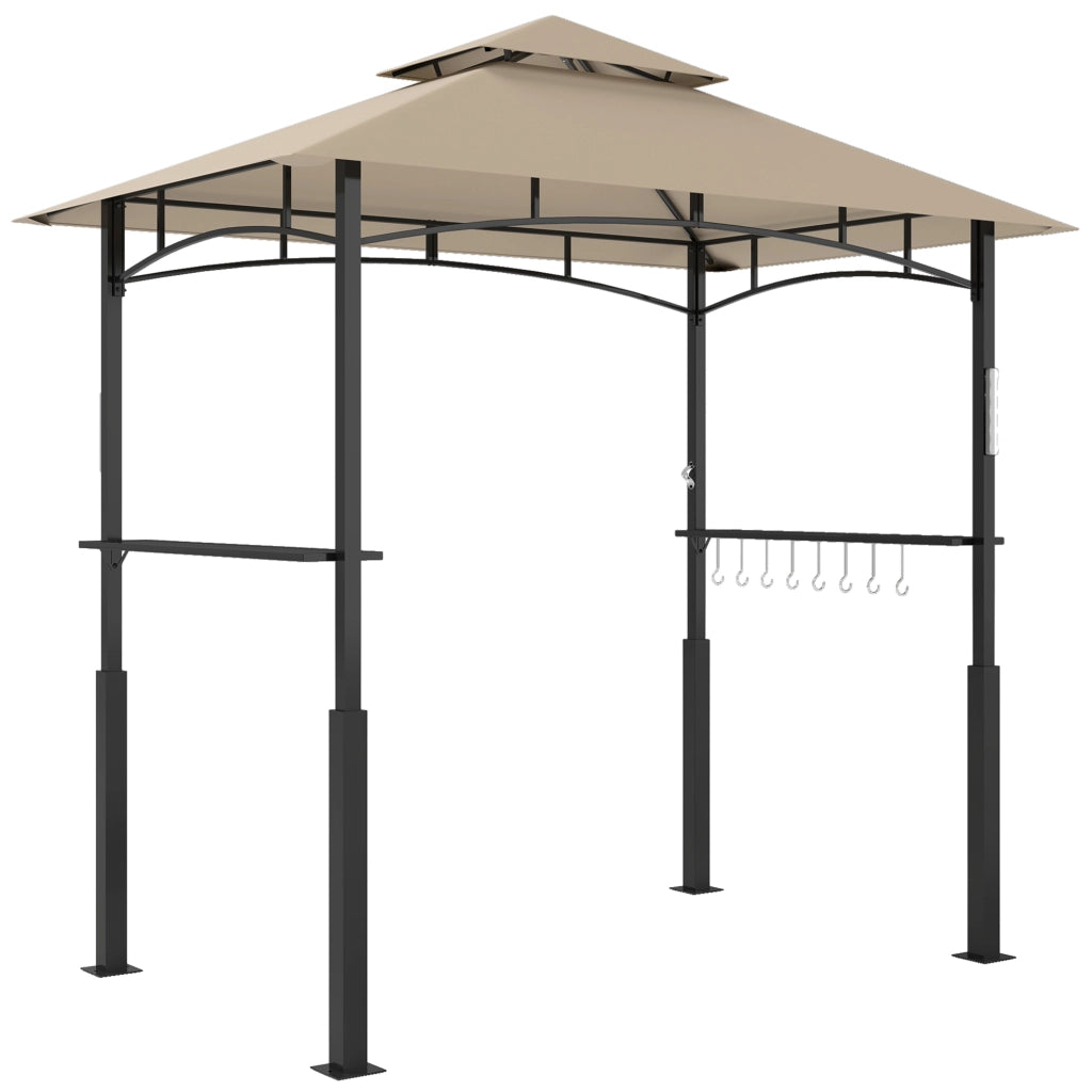 Tonnelle da giardino barbecue a due livelli ¨C Minimal ¨C 240x150x250 cm kaki