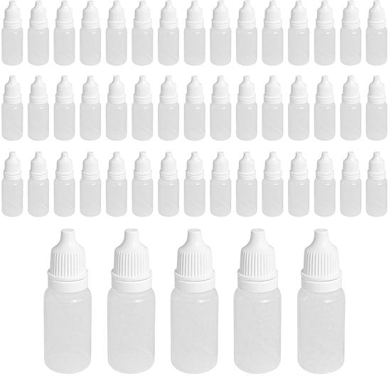 Kit di dosaggio in plastica - 50 pezzi - Sterilizzabile - Per liquidi come oli e vernici - Flaconcini di dosaggio con siringa - 10 ml