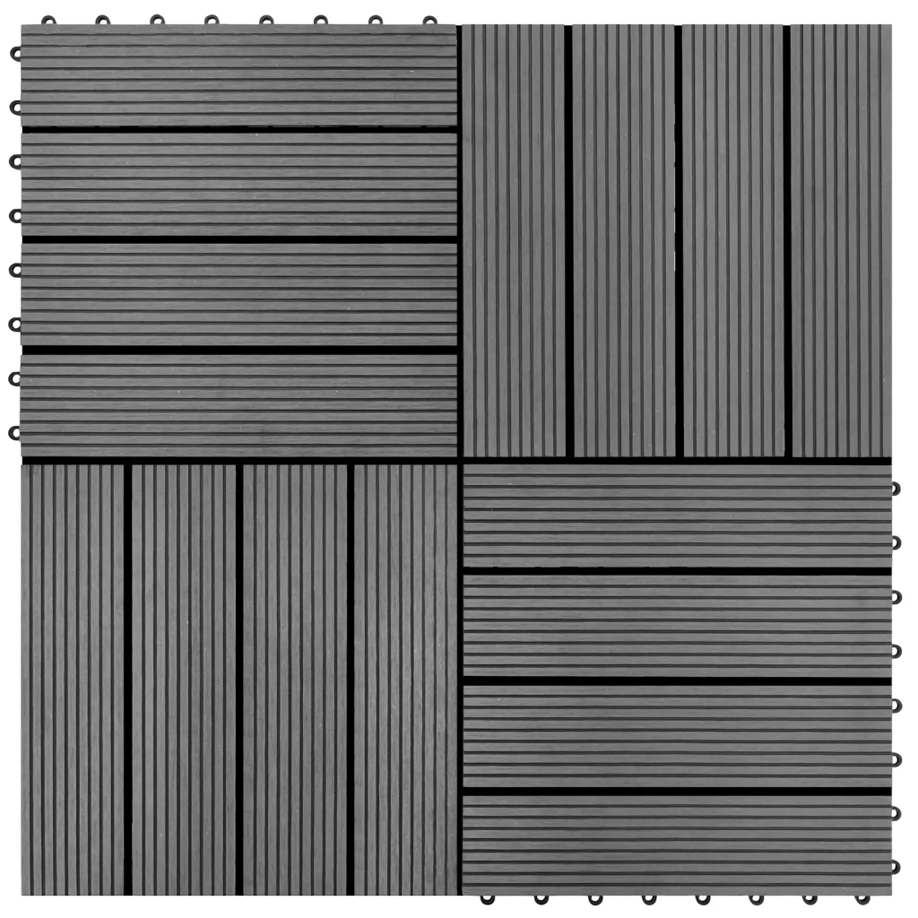 Piastrella per Decking 22 pcs Grigio 30 x 30 cm WPC 3444828