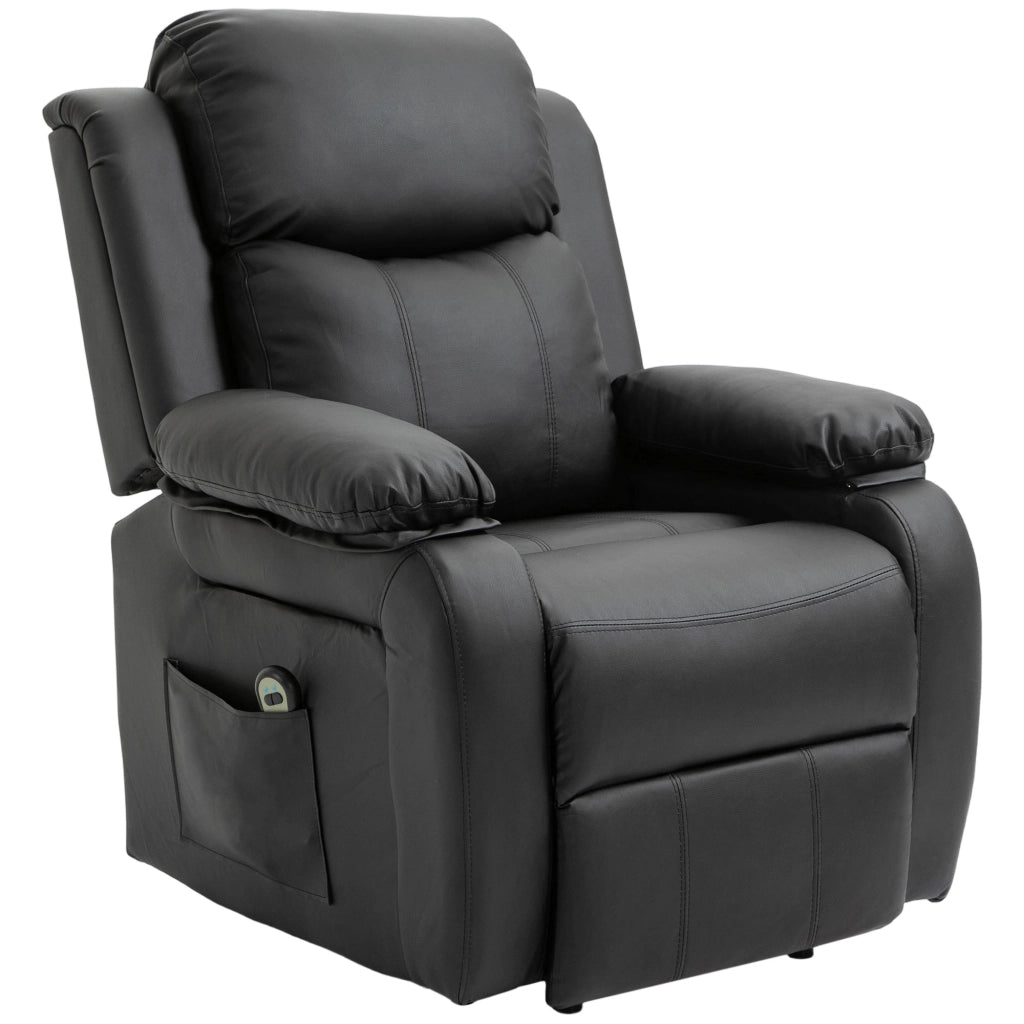 Poltrona elettrica reclinabile con poggiapiedi e telecomando ¨C Minimal ¨C 76x90x105 cm nero