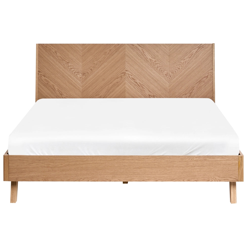 Letto in legno impiallacciato in rovere chiaro MDF impiallacciato in rovere 140 x 200 cm classic con base letto
