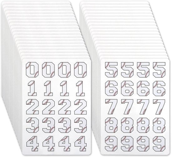 Etichette numeriche autoadesive 200 pezzi - Stickers sportivi autoadesivi - Numeri idrorepellenti - Per calcio/pallamano/pallavolo - 19,8 x 13,8 cm - Ideali per identificazione giocatori