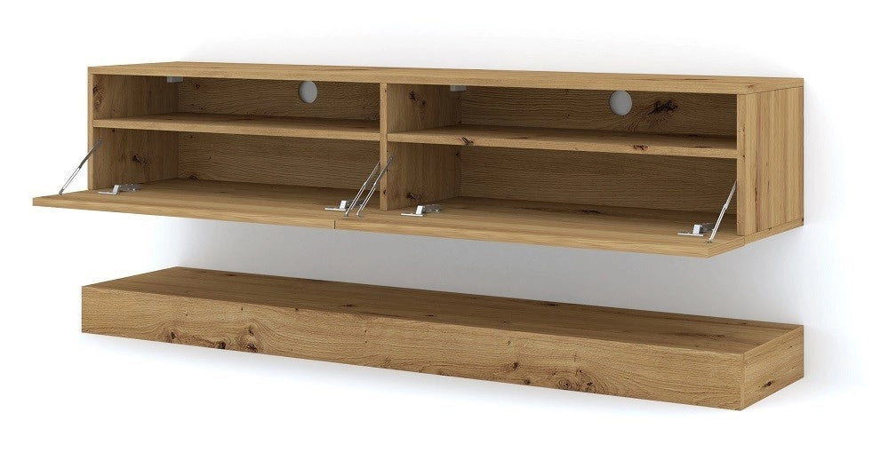 Mobile TV STAND DUO 160 sospeso e a terra colore Rovere