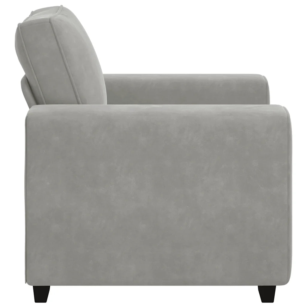 Divano Sedia Grigio Chiaro 100x77x82 cm Velluto 4105247