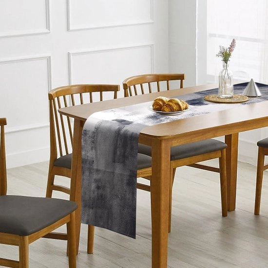 Tavolo da giardino, moderno, grigio, lavabile, tavolo da giardino, impermeabile, stoffa in lino boho, all'aperto, resistente al tempo, 140 x 40 cm