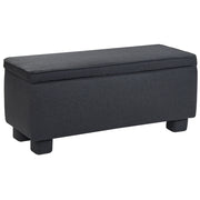 Panca da ingresso con contenitore gambe in legno di pioppo in tessuto facile da pulire nero piano ribaltabile stile moderno
