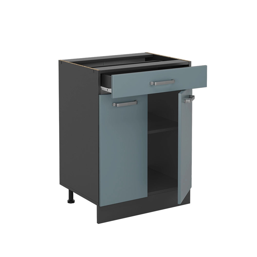 Vicco Mobiletto base per cucina Grigio-blu 60 cm con cassetto, senza piano di lavoro