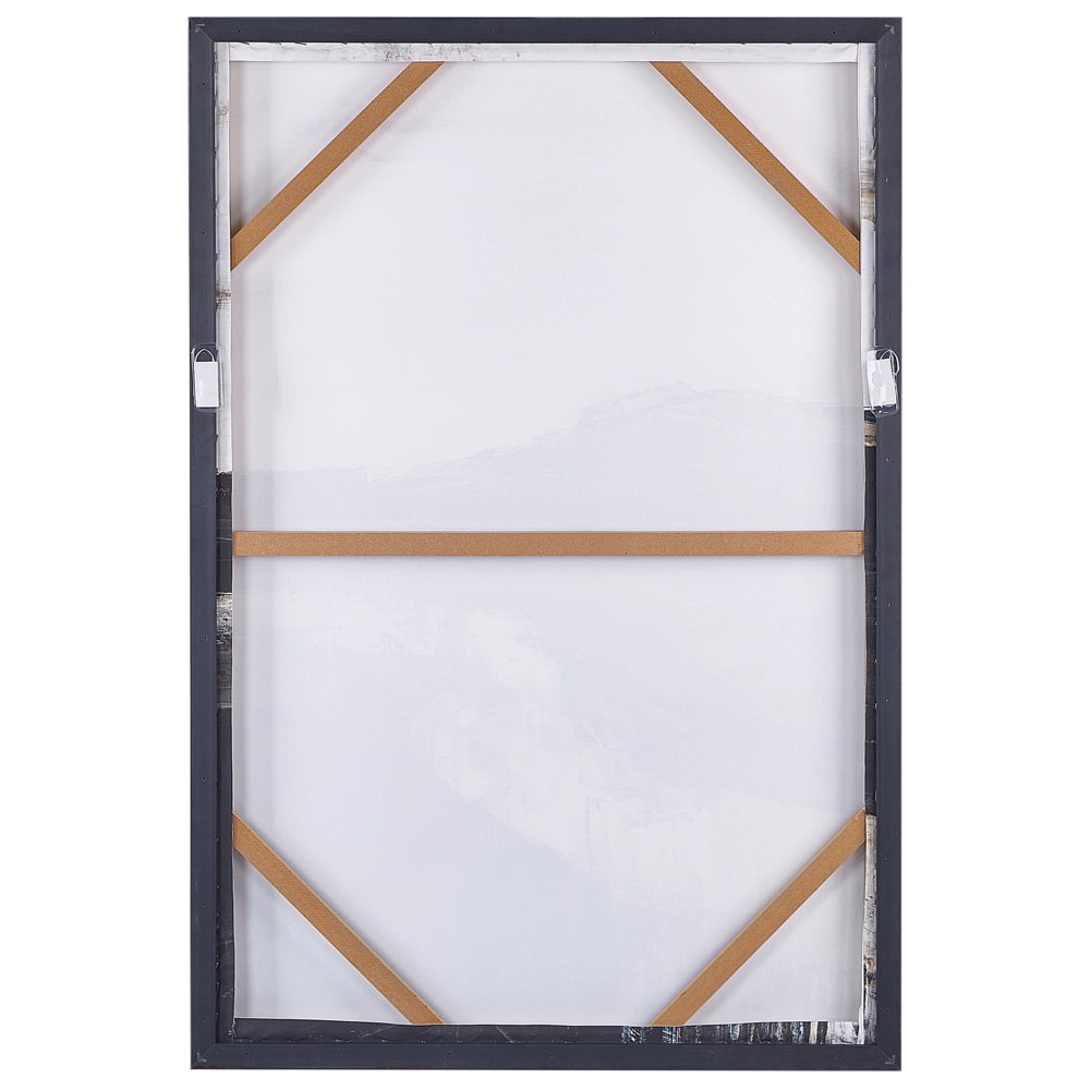 Stampa su tela in bianco e nero 93 x 63 cm Forme astratte geometriche con cornice in MDF Soggiorno moderno eclettico corridoio