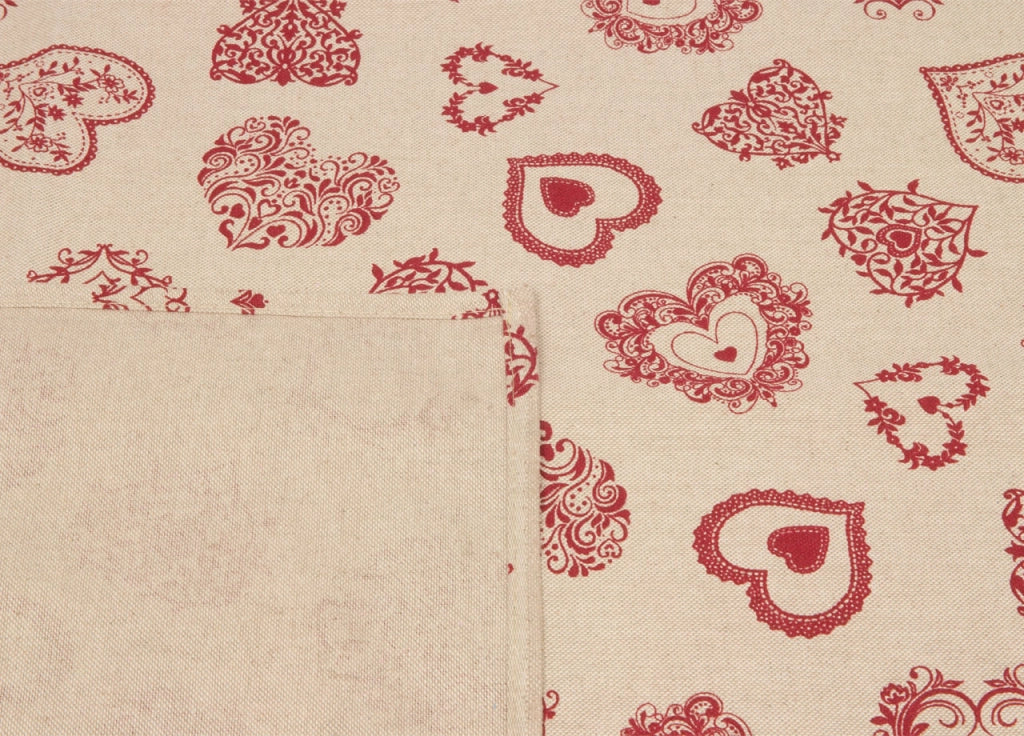 Tovaglia  Miros Disegno Cuore - 50x150 - Rosso