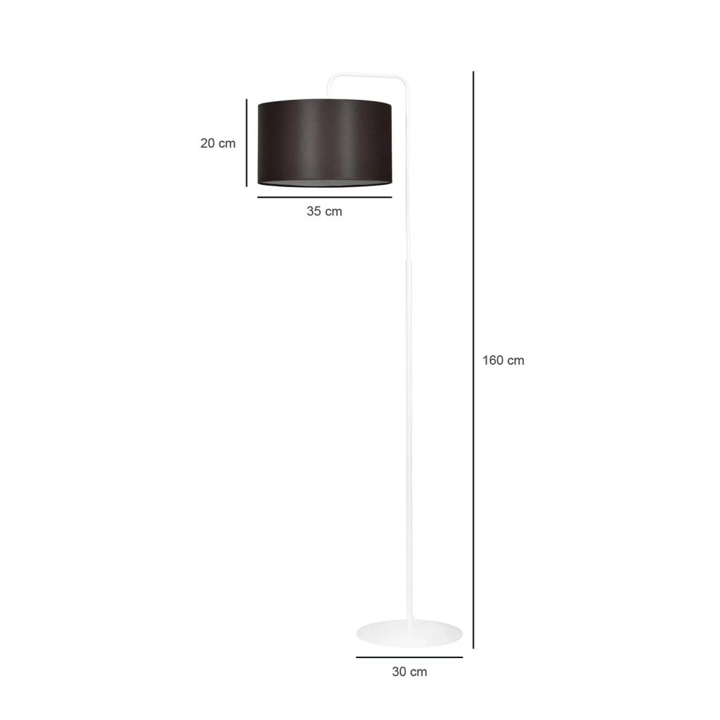 Piantana Contemporaneo Sigfrido Acciaio Bianco Marrone1 Luce E27 Ip20