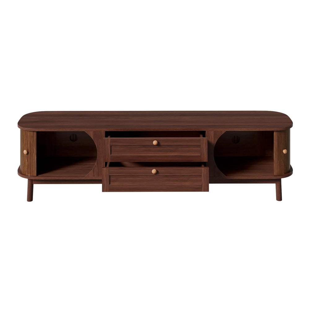 Mobile TV con porte e cassetti in MDF noce