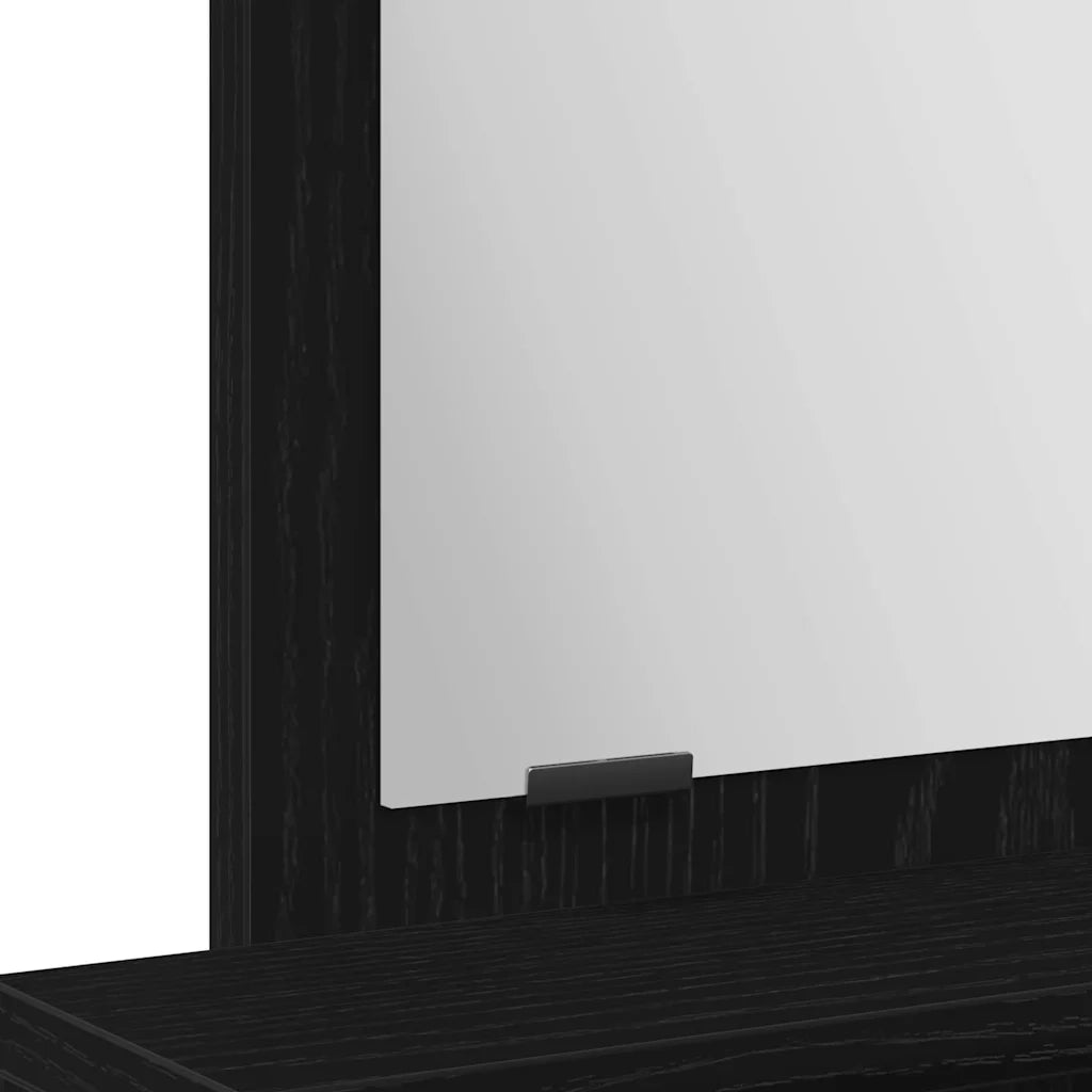 Toeletta | Tavolo da Trucco Rovere Nero 50 x 41 x 140 cm Legno multistrato