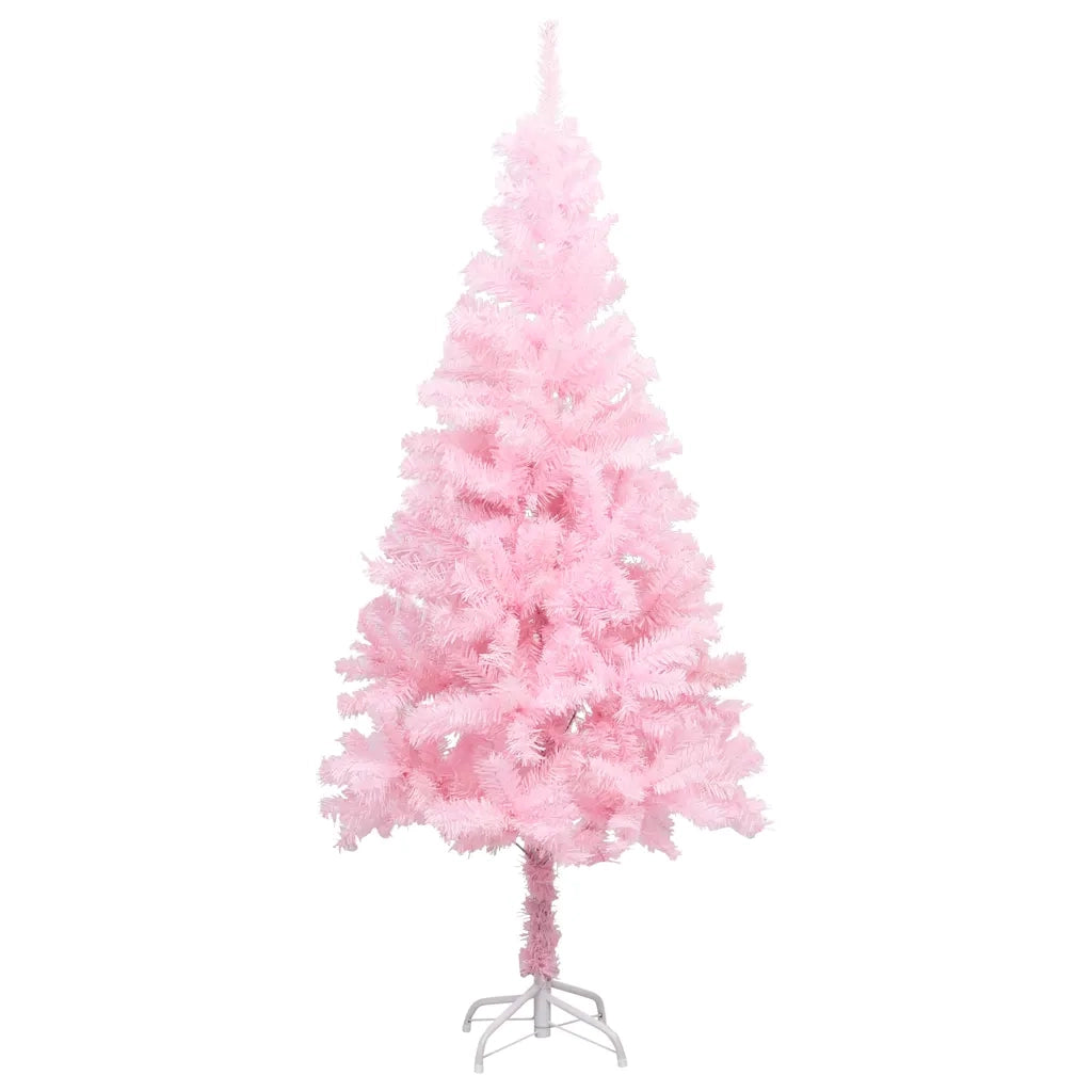 Albero di Natale | Decorazioni natalizie Preilluminato con Palline Rosa 150 cm PVC