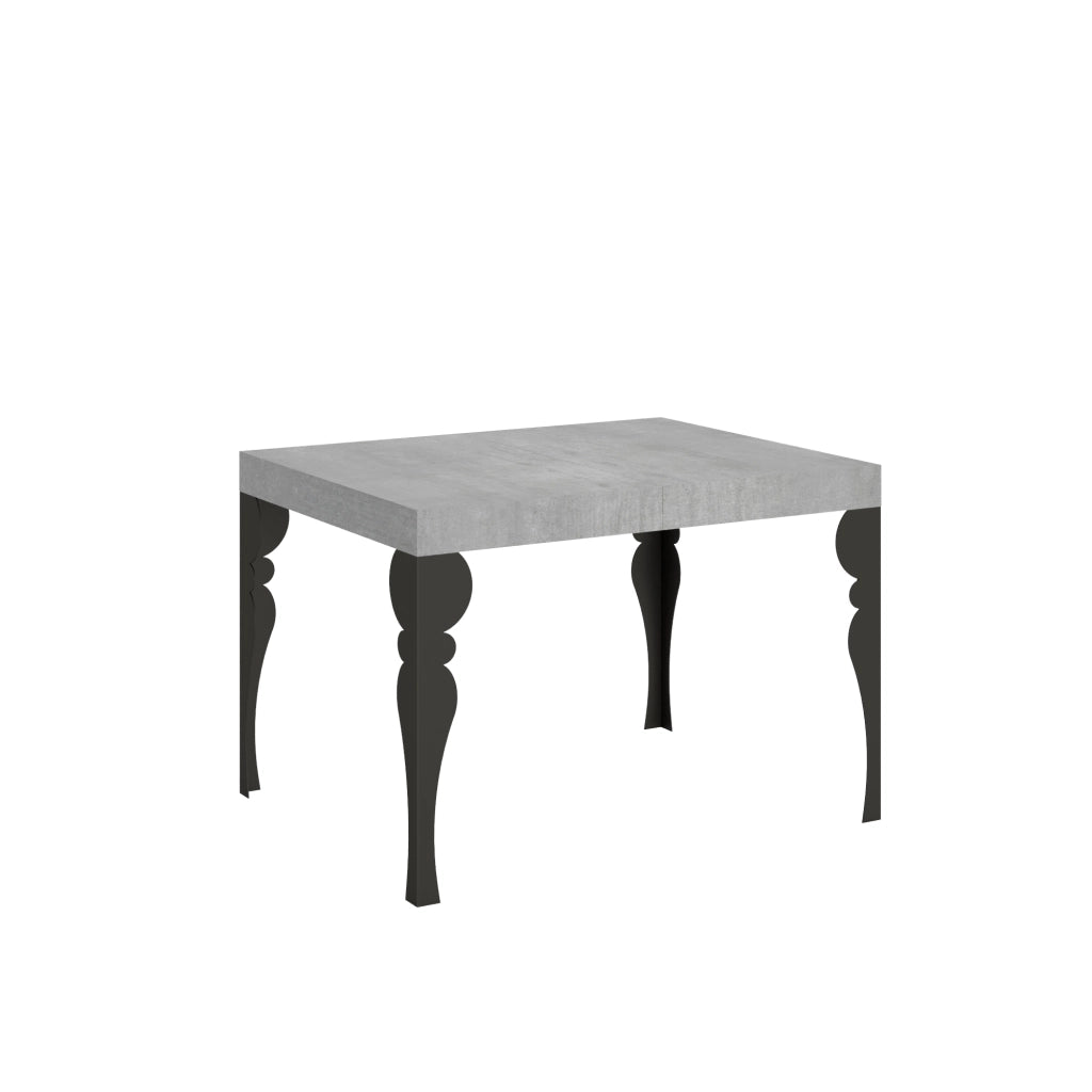 Tavolo allungabile 80x120/204 cm Paxor Cemento telaio Antracite
