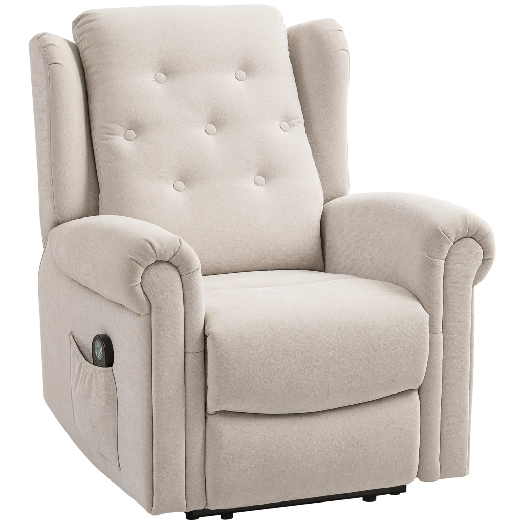Poltrona relax massaggiante con riscaldamento e poggiapiedi regolabile - Xylo - beige