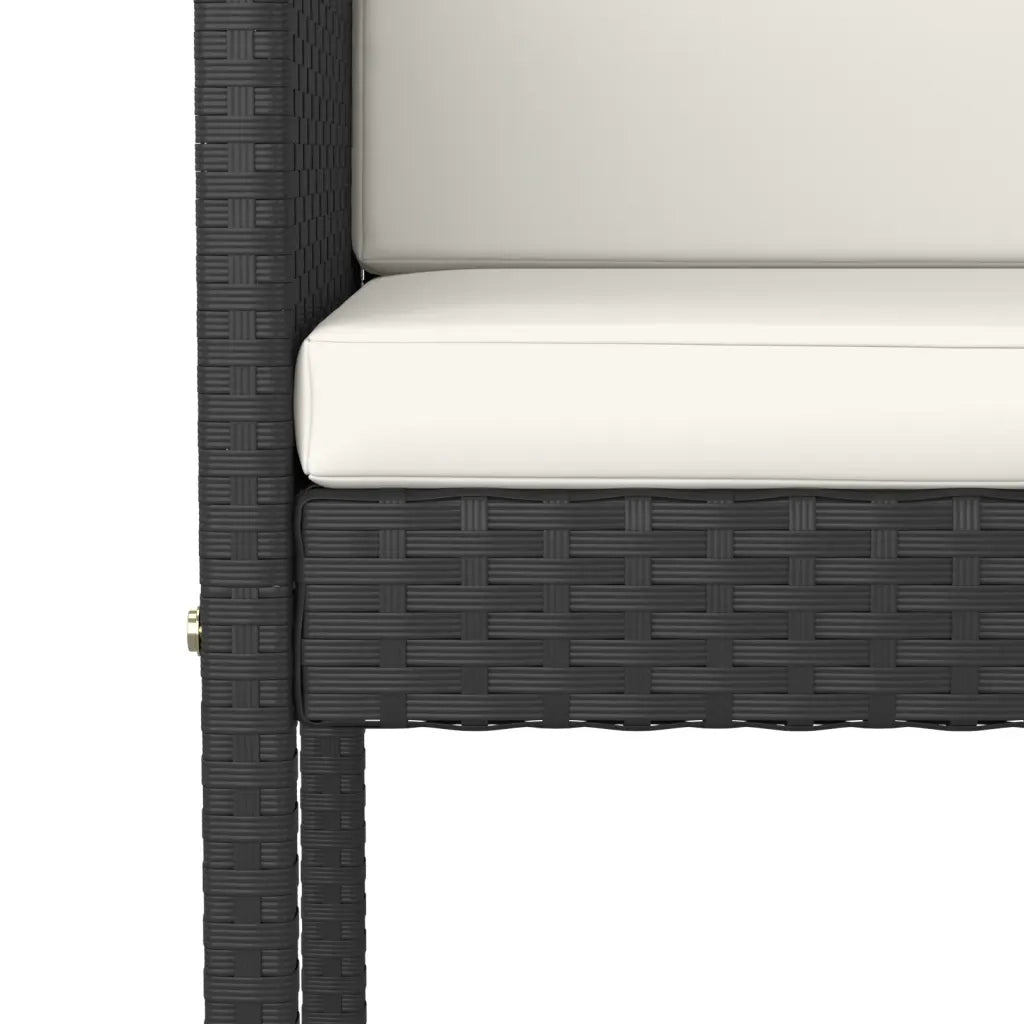 Set Bar da Giardino 5 pz con Cuscini in Polyrattan Nero 3094804