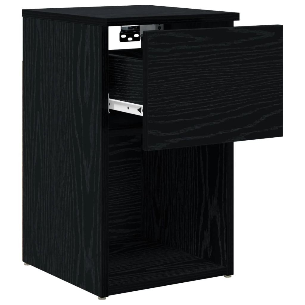 Armadietto per letto 2 pcs Rovere Nero 29 x 31,5 x 49 cm 8001100