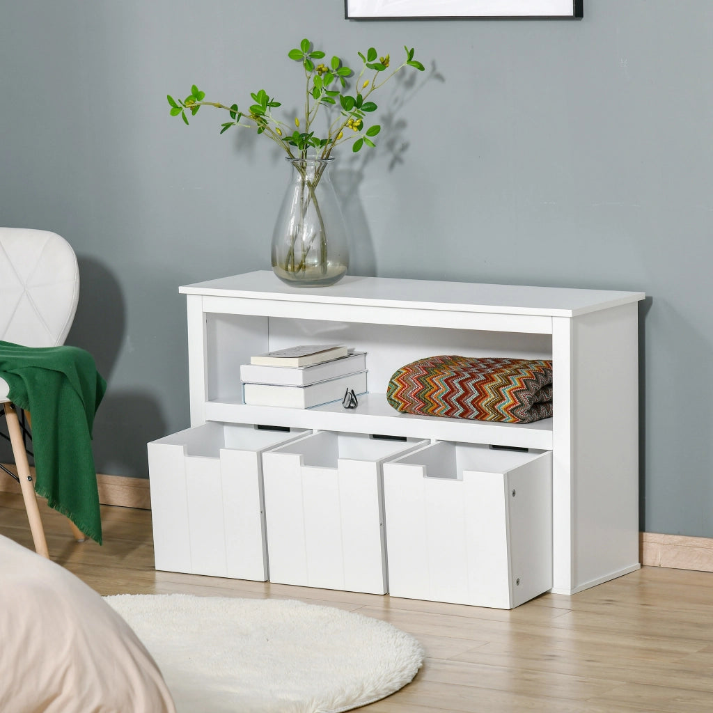 Cassettiera con ante e ripiani aperti ¨C Minimal ¨C Bianco 102x33x61,5 cm