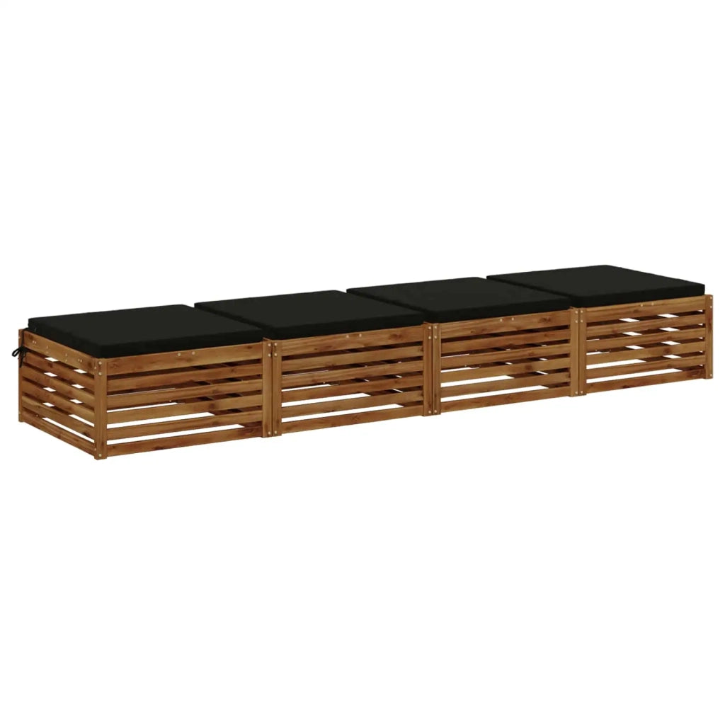 Cuscini per Sedia in 4 Pezzi SOEST 4 pz 100% Poliestere Nero 945022