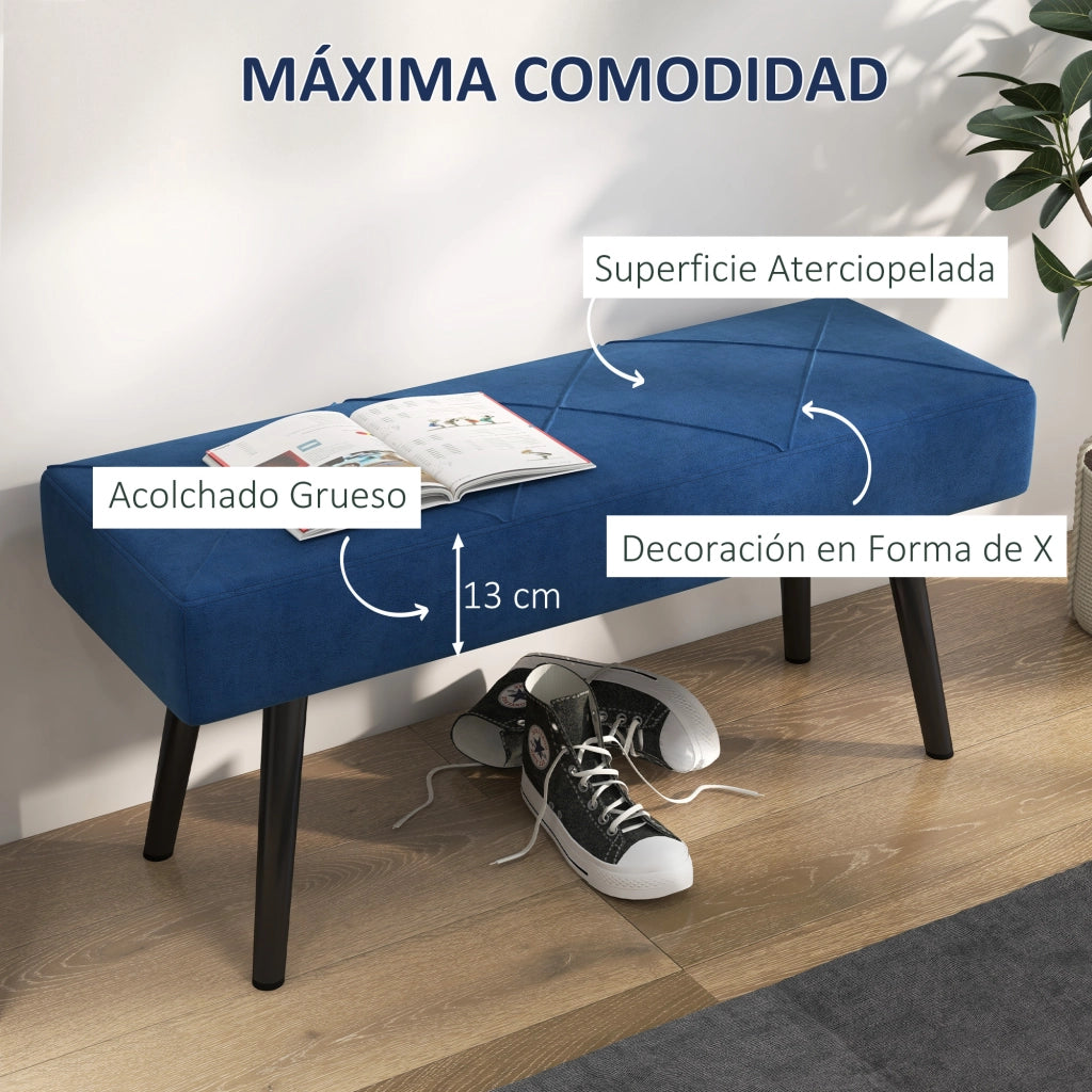 Piediera con Cuscino ¨C zephmum ¨C Blu Scuro 100x36x45 cm
