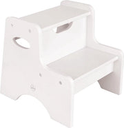 Scaffale a 2 gradini - bianco - robusto e stabile