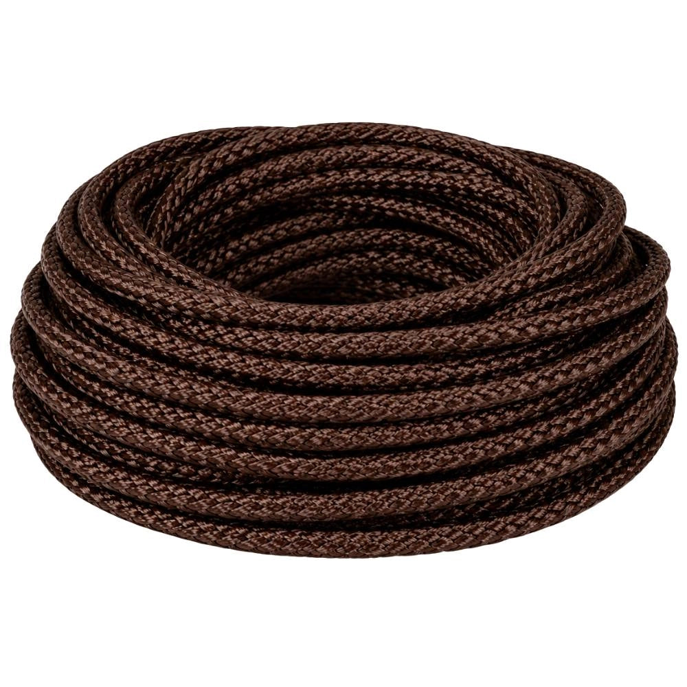 Cavo elettrico intrecciato in tessuto marrone per impianti a vista *** lunghezza metri 50, sezione conduttore 3x2,5mm...