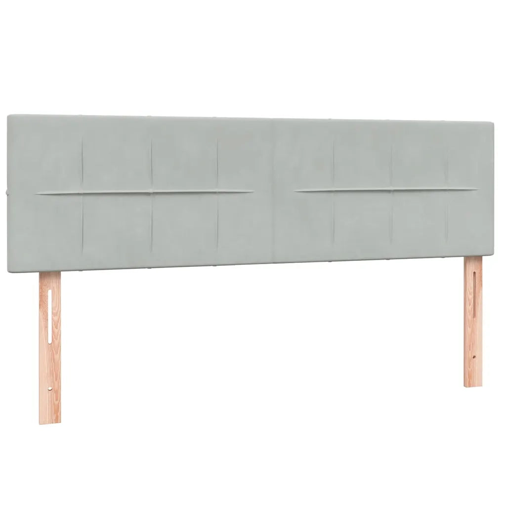Giroletto a Molle con Materasso Grigio Chiaro 160x210cm Velluto 3318117