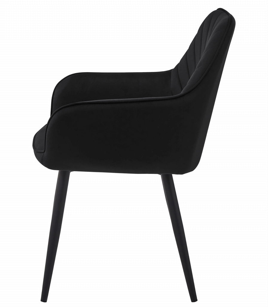 Sedie da pranzo Valora WAAV - Velluto nero con gambe nere x2