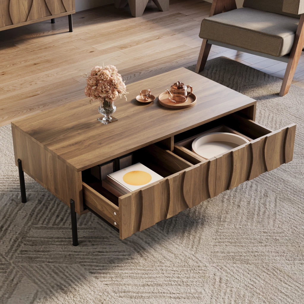 Tavolino da salotto moderno in stile retr¨° - Zephmum - 105x55x41 cm