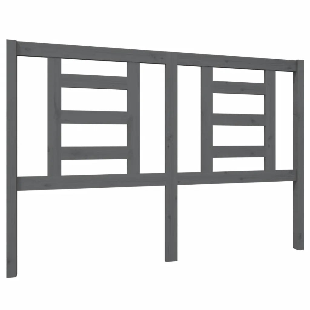 Testiera per Letto Grigia 146x4x100cm in Legno Massello di Pino 818822