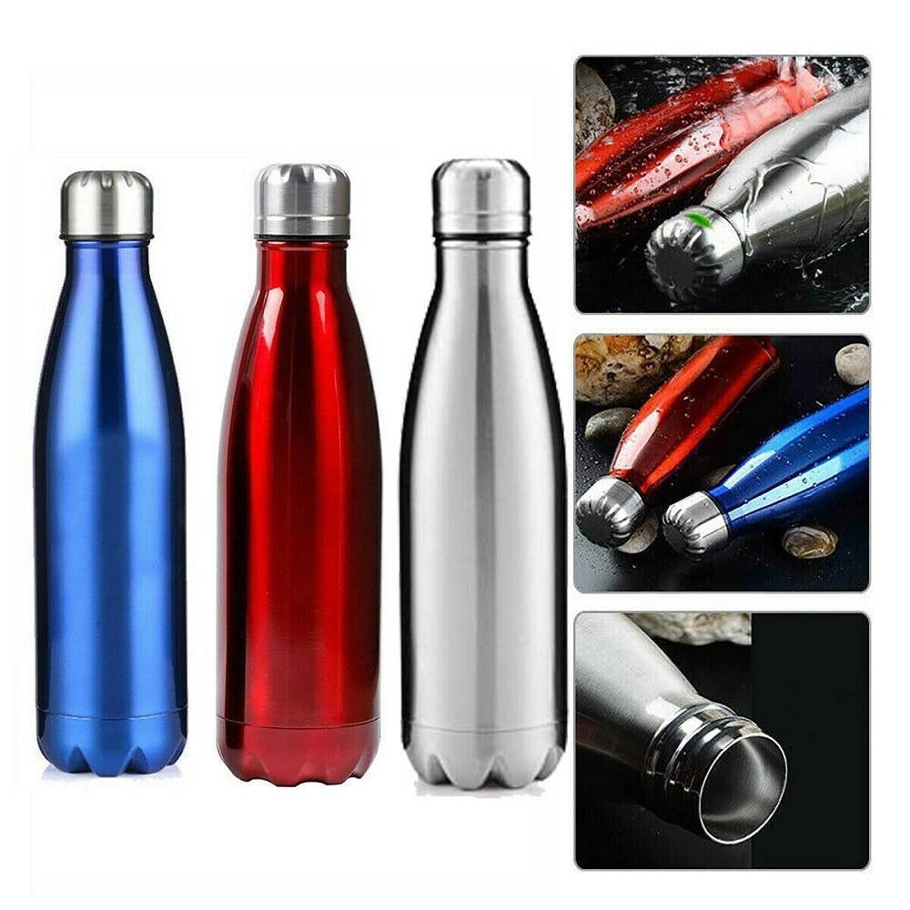 Trade Shop - Portatile Borraccia Bottiglia D'acqua Acciaio Inox Termica Caldo Freddo 550 Ml -