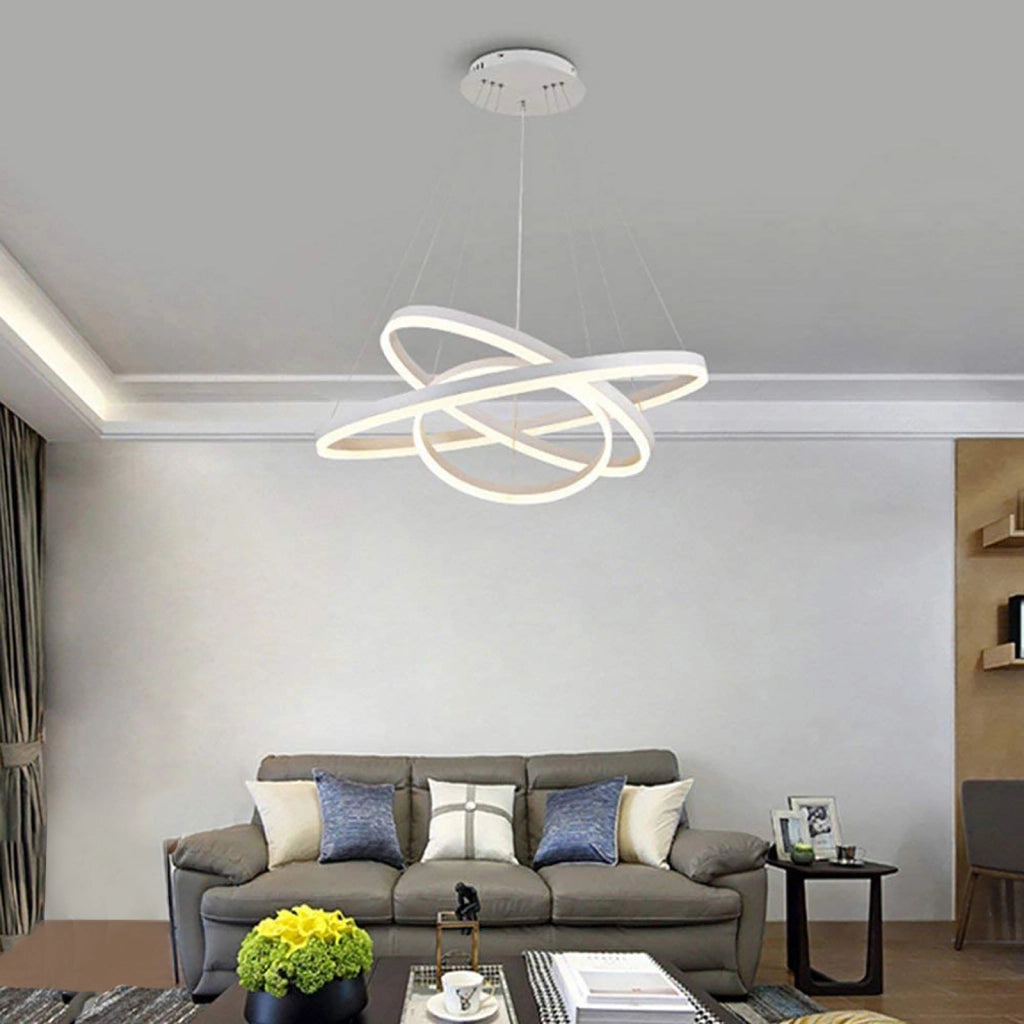 Lampadario cerchio pendente moderno LED 51W luce sospensione 3 anelli tavolo soggiorno camera salone cucina 230V 4000K