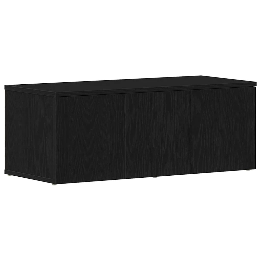 Mobile TV basso con cassetto dal design moderno 80 x 34 x 30 cm in legno composito di rovere nero 02_0051867