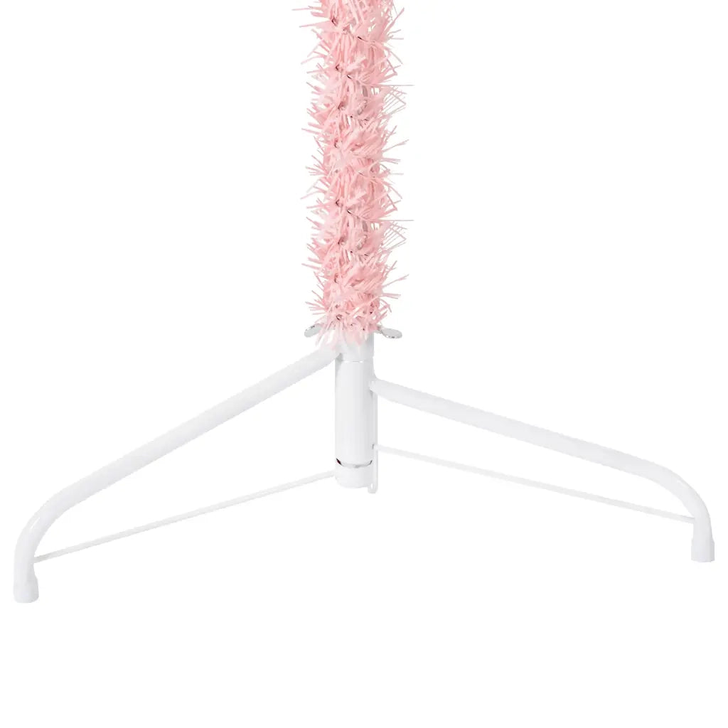 Albero Natale | Decorazioni natalizie Artificiale Sottile a Met¨¤ e Supporto Rosa 240 cm