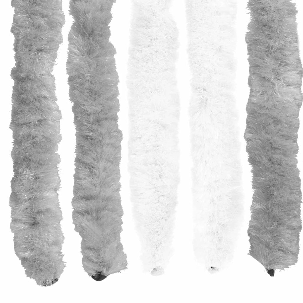 Tenda per insetti in chenille Grigio e Bianco 90 x 220 cm 42034456