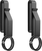 Sostegno per cinturoni in acciaio inossidabile, 2 pezzi con clip metalliche, nero, adatto per cinturoni da 1,5 a 2,2 pollici, con clip tattica.