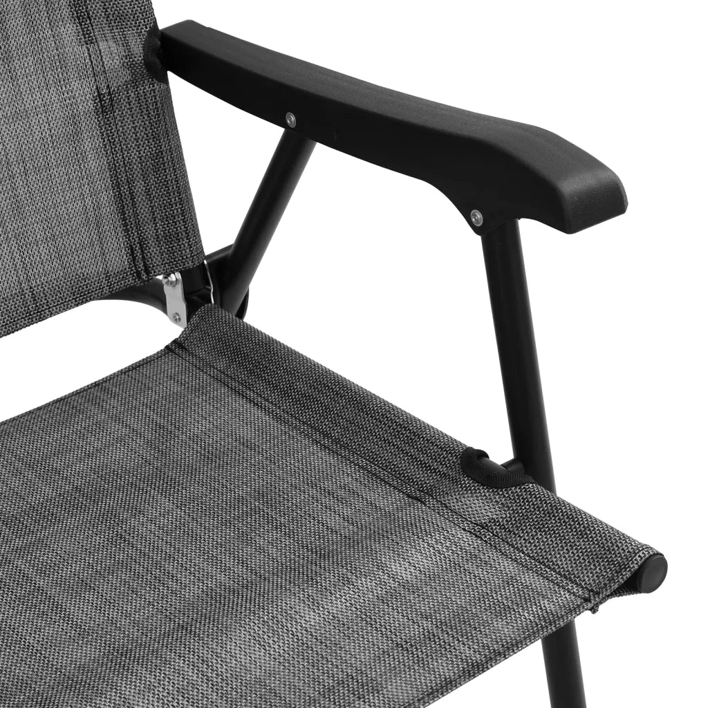 Sedie Giardino Pieghevoli 4 pz | Sedie da Esterno Grigio M¨¦lange Acciaio Textilene