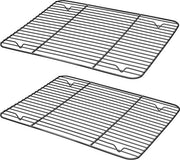 Raccoglitore per piatti, 2 pezzi RVS, 29,7 x 23 x 1,5 cm, rivestito con trattamento antiscivolo, per forno, griglia e raffreddamento, in acciaio inossidabile e facile da pulire