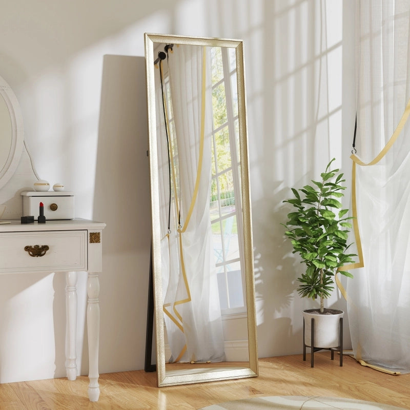 SPECCHIO A FIGURA INTERA 160 x 50 cm Gold con supporto pieghevole