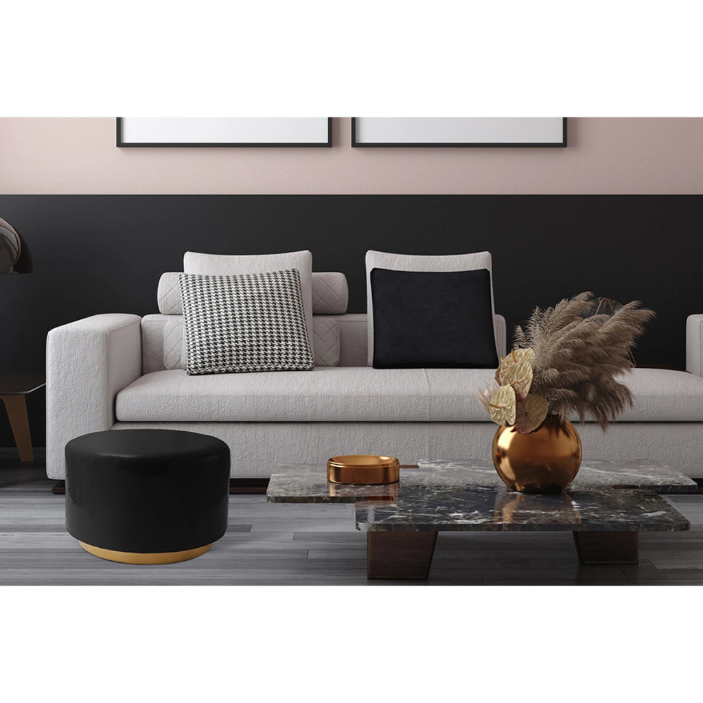 Pouf di design Artisse 250 nero con base dorata