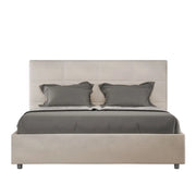 Letto matrimoniale contenitore imbottito 160x210 microfibra sabbia Mika