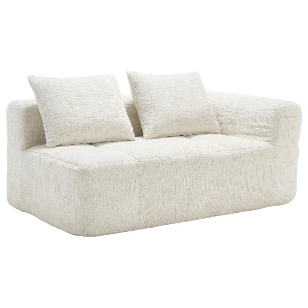 Divano comodo per 2 persone - Zephmum - Con cuscini, tasche laterali, beige
