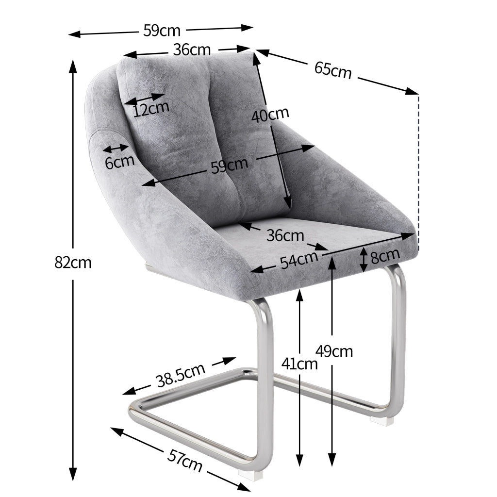 Sedia Girevole in Velluto con Cuscino ¨C MINIMAL ¨C Grigio